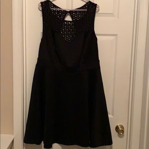 Black dress with lattice detailing